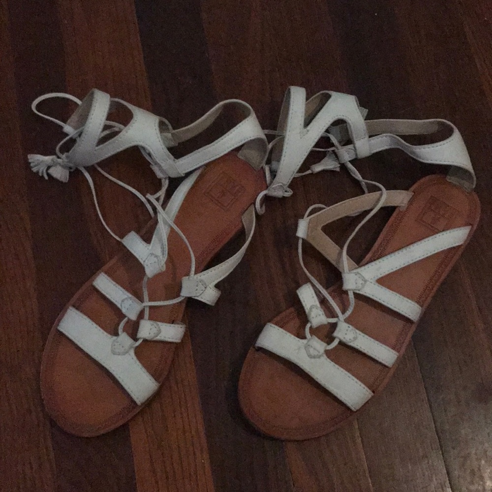 Frye Gladiator Sandals White